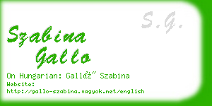 szabina gallo business card